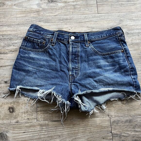Levi's Denim Shorts 30 Vintage Cutoffs Blue - Picture 2 of 8